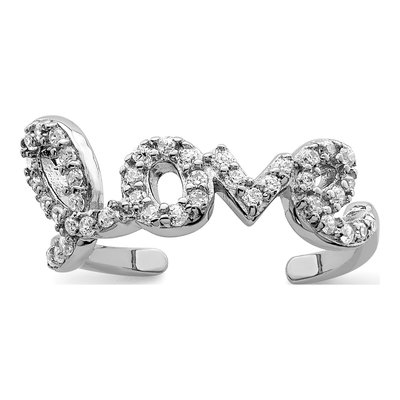 Sterling Silver CZ Love Toe Ring