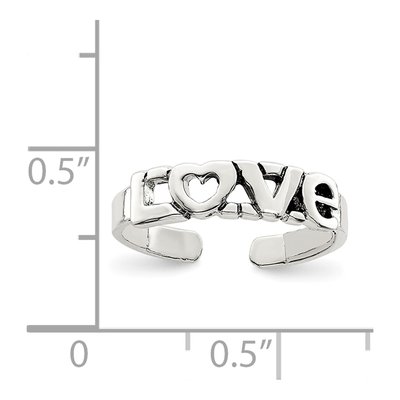 Sterling Silver Antiqued LOVE Toe Ring – view 4