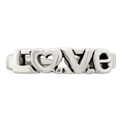 Sterling Silver Antiqued LOVE Toe Ring – view 6