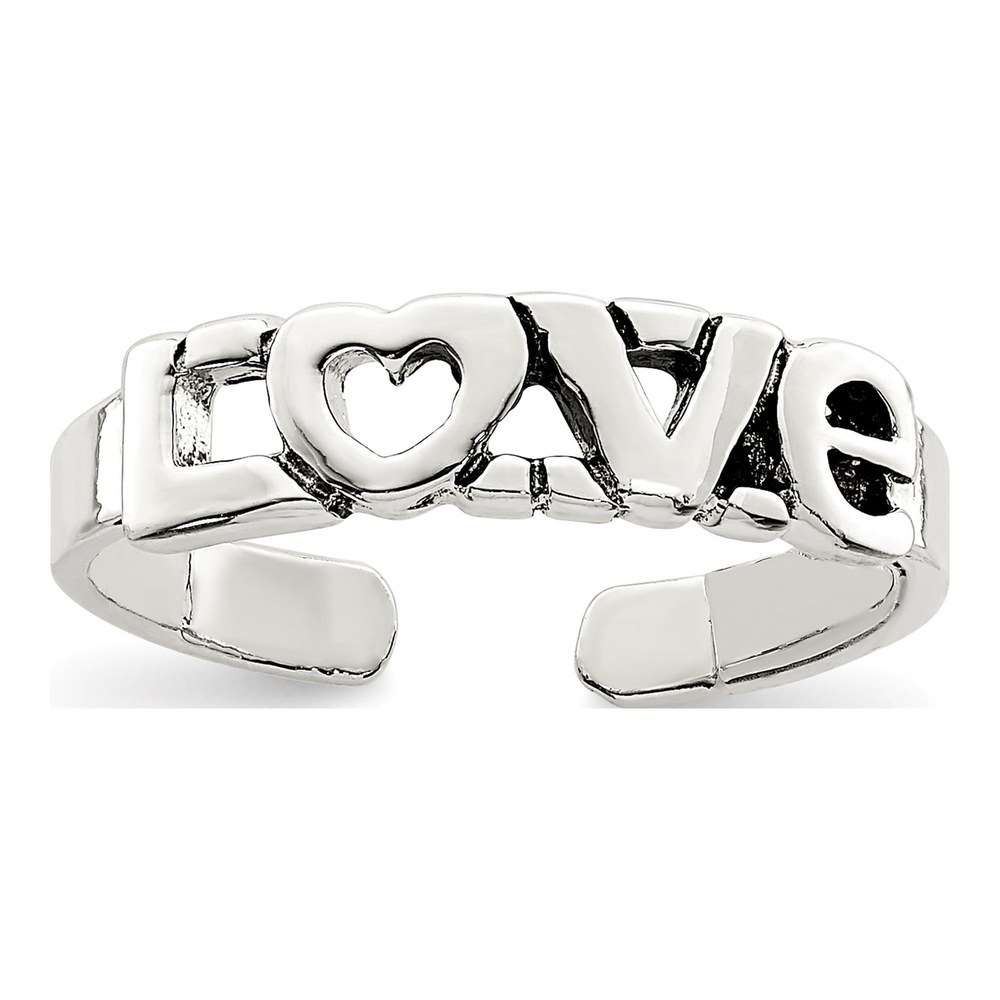 Sterling Silver Antiqued LOVE Toe Ring