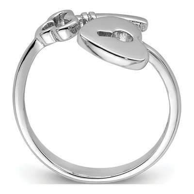 Sterling Silver Heart Lock Key Toe Ring – view 3