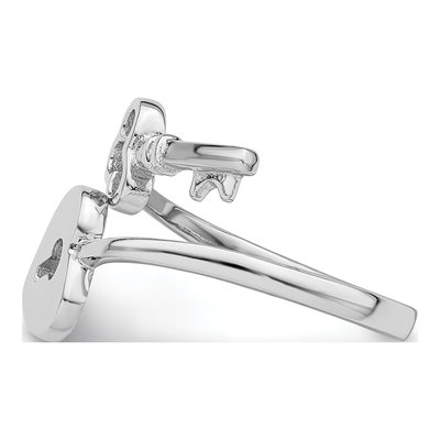 Sterling Silver Heart Lock Key Toe Ring – view 4
