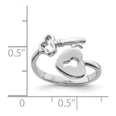 Sterling Silver Heart Lock Key Toe Ring – view 5