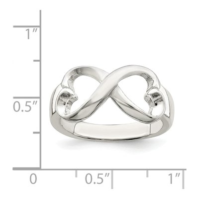 Sterling Silver Heart Infinity Ring – view 4