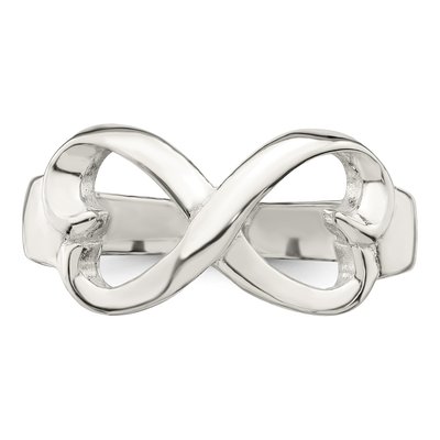 Sterling Silver Heart Infinity Ring – view 6