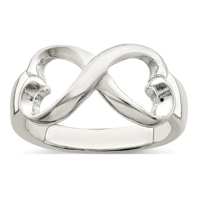 Sterling Silver Heart Infinity Ring