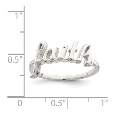 Sterling Silver 'faith' Ring – view 5