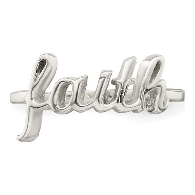 Sterling Silver 'faith' Ring – view 6