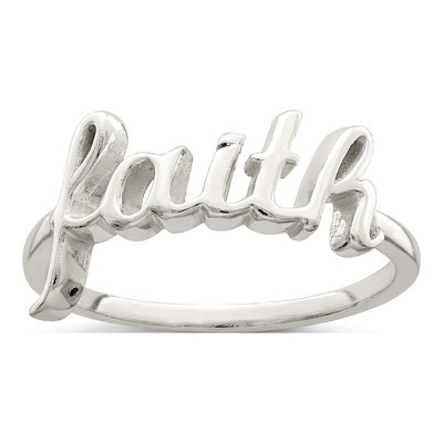 Sterling Silver 'faith' Ring