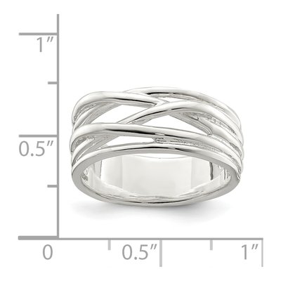 Sterling Silver 6mm 5-Band Intersecting Band – view 5