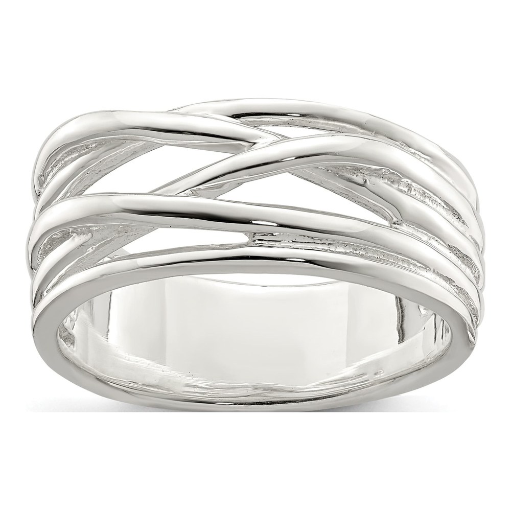 Sterling Silver 6mm 5-Band Intersecting Band
