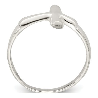 Sterling Silver Tiny Freeform Cross Ring – view 3