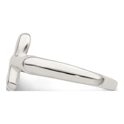 Sterling Silver Tiny Freeform Cross Ring – view 4