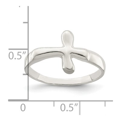 Sterling Silver Tiny Freeform Cross Ring – view 5