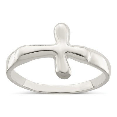 Sterling Silver Tiny Freeform Cross Ring