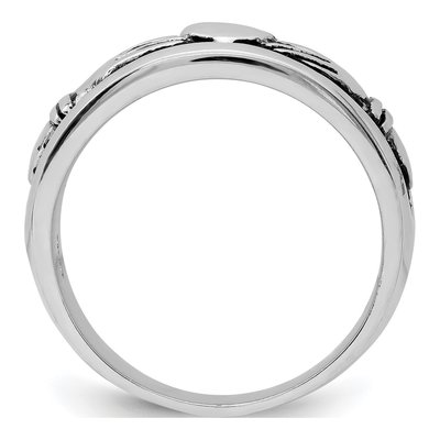 Sterling Silver Antiqued Claddagh Ring – view 3