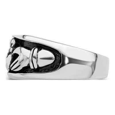Sterling Silver Antiqued Claddagh Ring – view 4