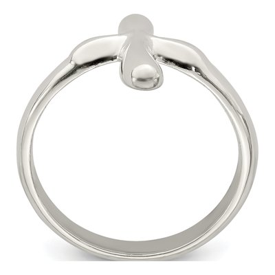 Sterling Silver Tiny Freeform Cross Ring – view 3