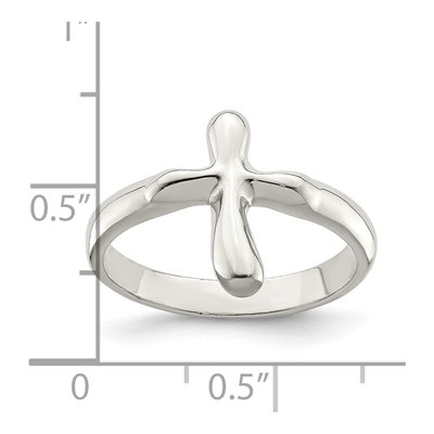 Sterling Silver Tiny Freeform Cross Ring – view 5