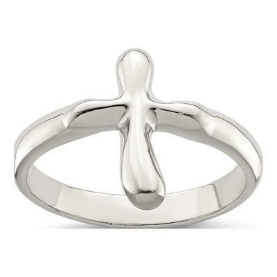 Sterling Silver Tiny Freeform Cross Ring
