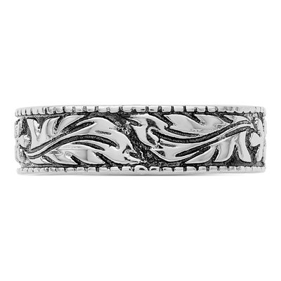 Sterling Silver Antiqued Floral Ring – view 4