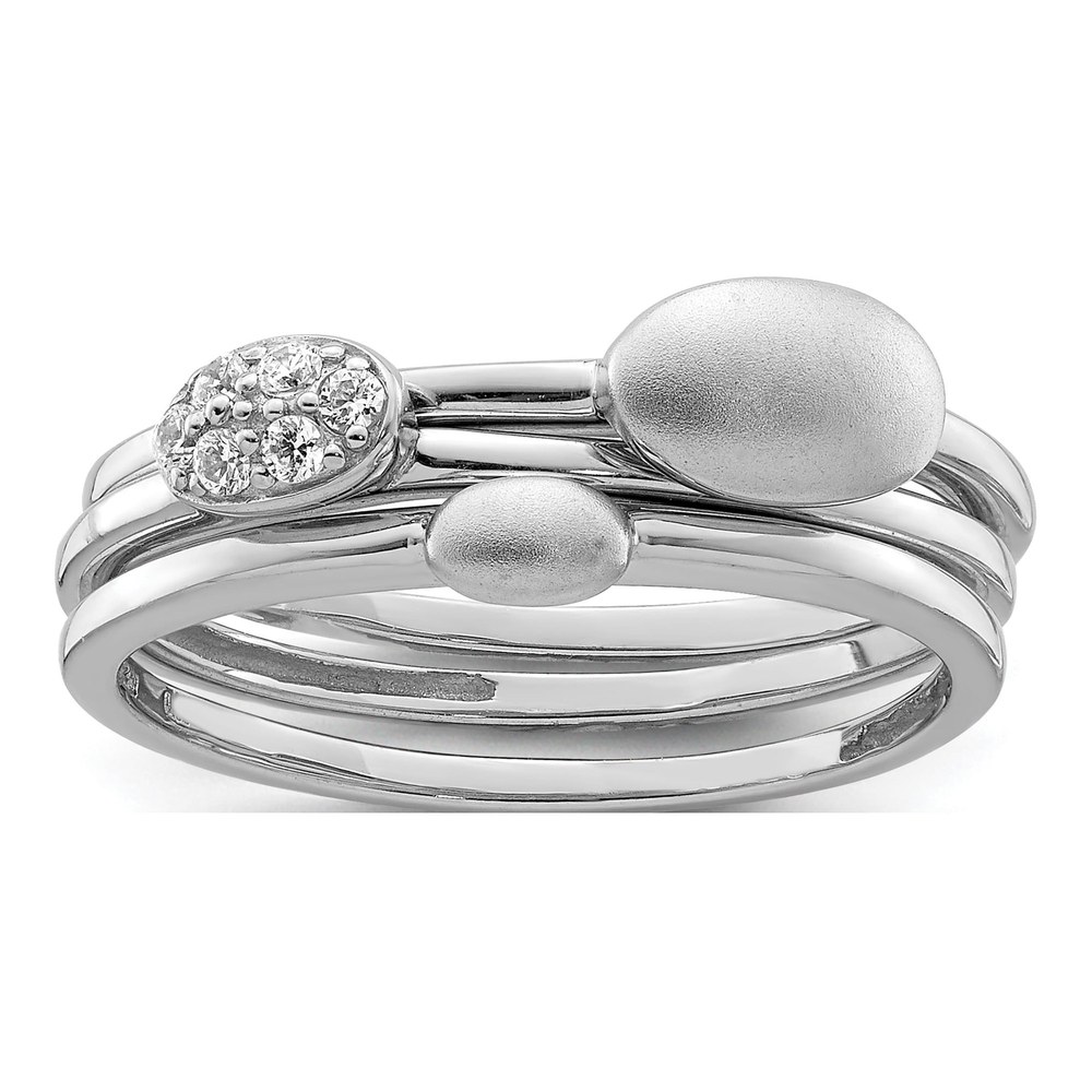 Sterling Silver CZ 3-Ring Set