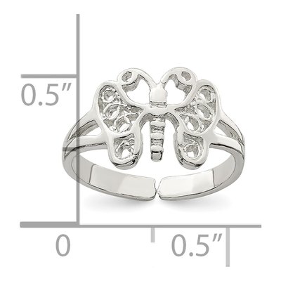 Sterling Silver Butterfly Toe Ring – view 4