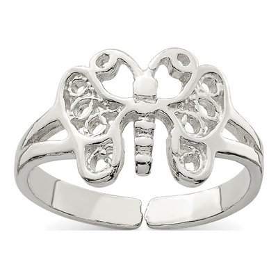 Sterling Silver Butterfly Toe Ring