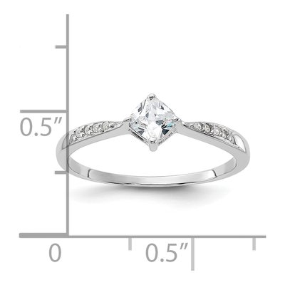 Sterling Silver CZ Square Engagement Ring – view 5