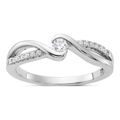 Sterling Silver CZ Promise Ring