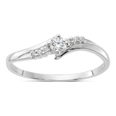 Sterling Silver CZ Promise Ring