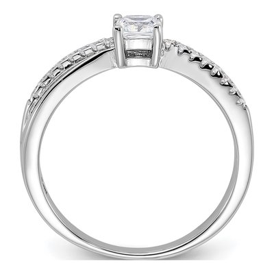 Sterling Silver CZ Engagement Ring – view 3