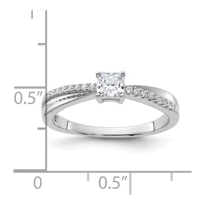 Sterling Silver CZ Engagement Ring – view 5