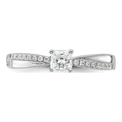 Sterling Silver CZ Engagement Ring – view 6