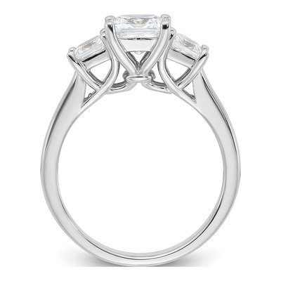 Sterling Silver CZ 3-Stone Engagement Ring – view 3