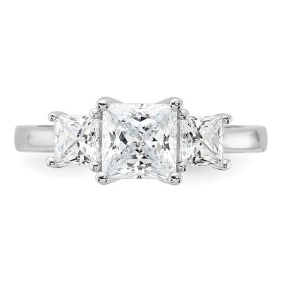 Sterling Silver CZ 3-Stone Engagement Ring – view 6