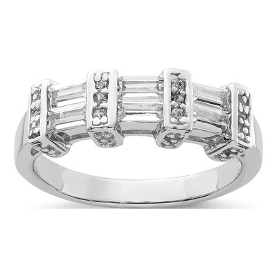 Sterling Silver CZ Plating Ring