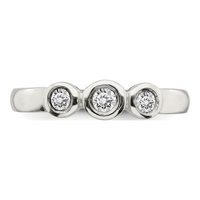 Sterling Silver CZ Engagement Ring – view 6