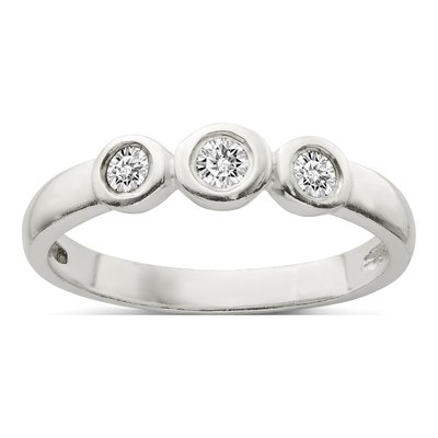 Sterling Silver CZ Engagement Ring
