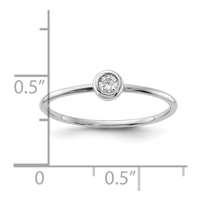 Sterling Silver CZ Circle Promise Ring – view 5