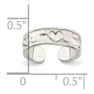 Sterling Silver Patterned Toe Ring – view 4