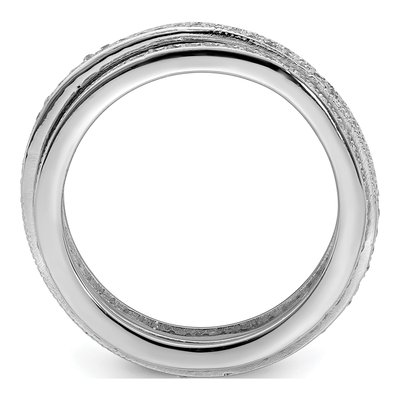 Sterling Silver CZ Pave Eternity Band – view 3