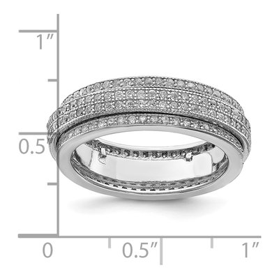 Sterling Silver CZ Pave Eternity Band – view 4