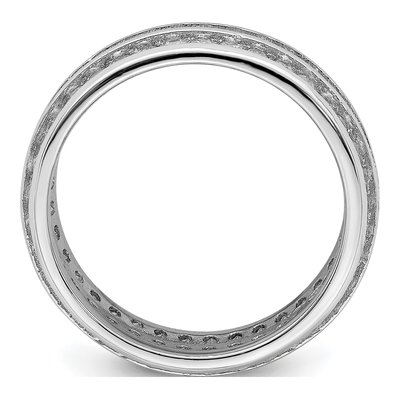 Sterling Silver 3-Row CZ Eternity Band – view 3