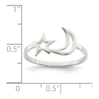 Sterling Silver Star Moon Ring – view 5