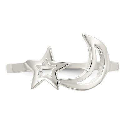 Sterling Silver Star Moon Ring – view 6