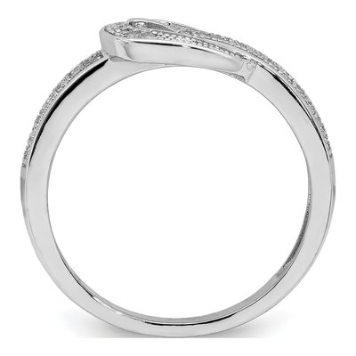 Sterling Silver CZ Buckle Ring – view 3