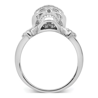 Sterling Silver CZ Skull Ring – view 3