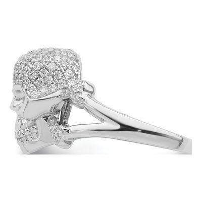 Sterling Silver CZ Skull Ring – view 4