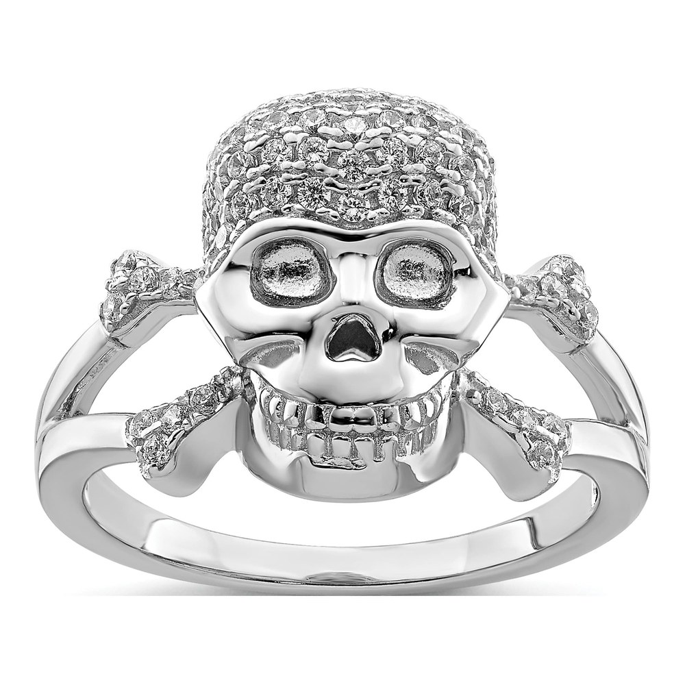 Sterling Silver CZ Skull Ring